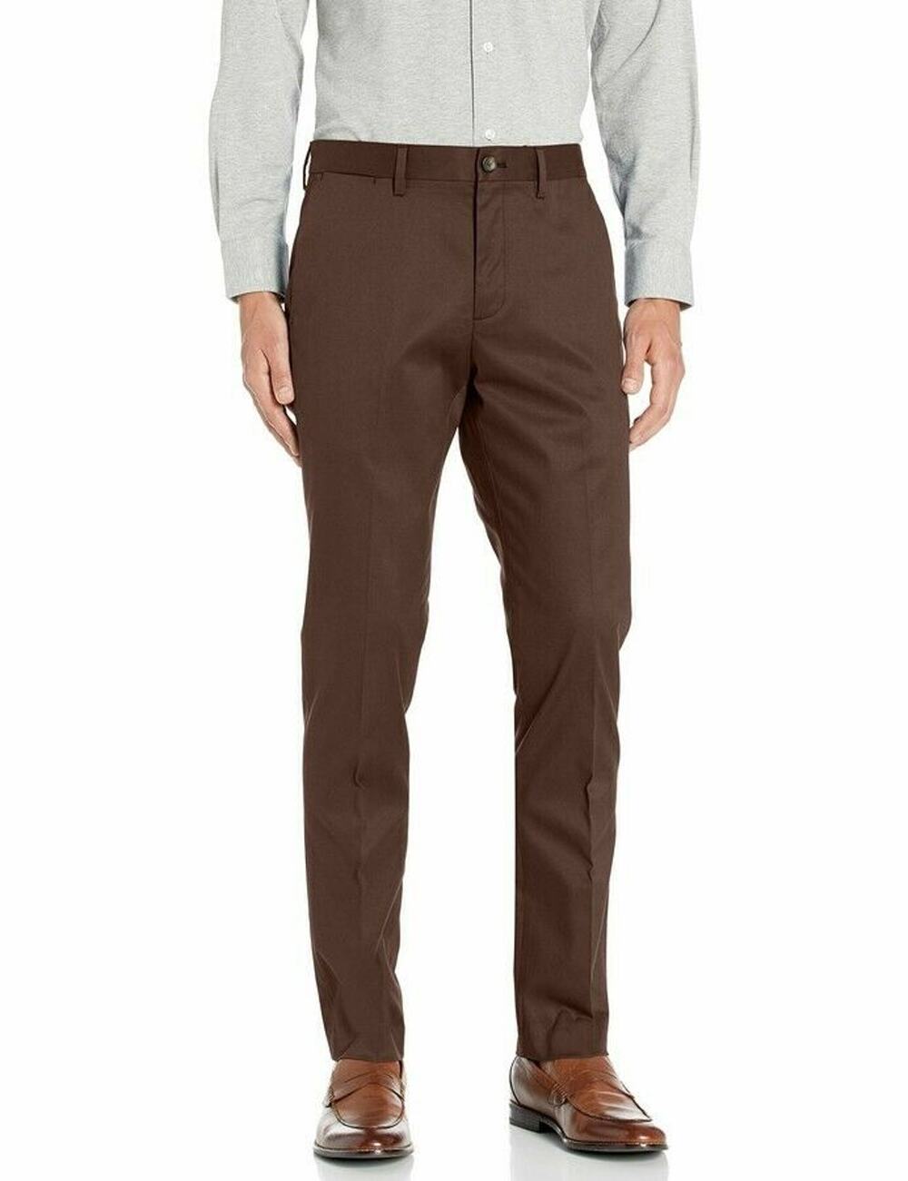 NWT Buttoned Down Solid Brown Relaxed Fit Straight Leg Chino Pants Size 31